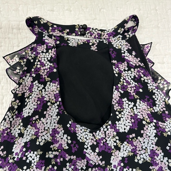 ECI New York Halter Neck Tiered Ruffle Front U Back Lined Top - Picture 11 of 12